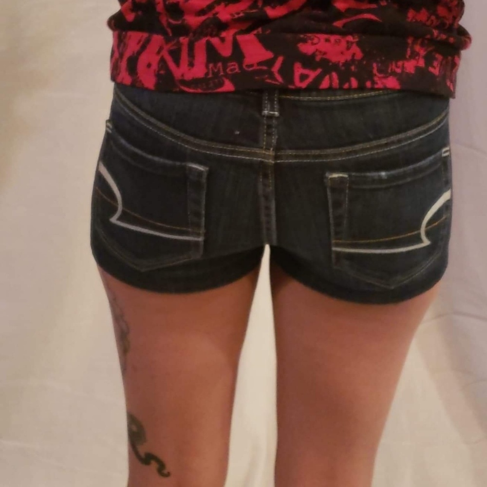 AE for Arie Stretch Jean Shorts